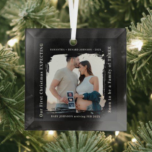 First Christmas Expecting Pregnancy Announcement  Glas Ornament (Insitu)