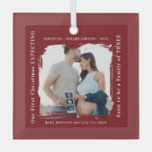 First Christmas Expecting Pregnancy Announcement  Glas Ornament (Voorkant)