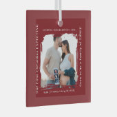 First Christmas Expecting Pregnancy Announcement Glas Ornament (Voorkant Rechts)