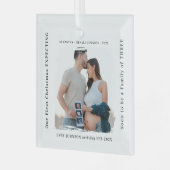 First Christmas Expecting Pregnancy Announcement  Glas Ornament (Voorkant links)