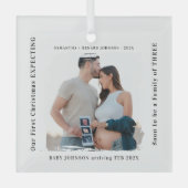 First Christmas Expecting Pregnancy Announcement  Glas Ornament (Voorkant)