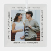 First Christmas Expecting Pregnancy Announcement Glas Ornament (Achterkant)