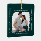 First Christmas Expecting Pregnancy Announcement  Keramisch Ornament (Rechts)