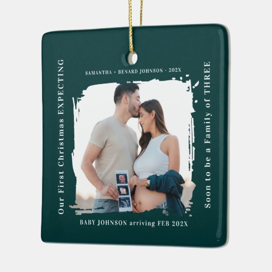 First Christmas Expecting Pregnancy Announcement Keramisch Ornament (Links)