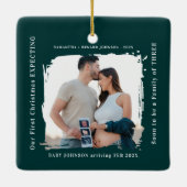 First Christmas Expecting Pregnancy Announcement  Keramisch Ornament (Achterkant)