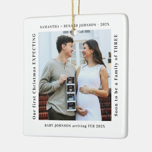 First Christmas Expecting Pregnancy Announcement Keramisch Ornament (Links)