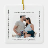 First Christmas Expecting Pregnancy Announcement  Keramisch Ornament (Voorkant)