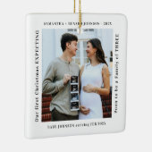 First Christmas Expecting Pregnancy Announcement Keramisch Ornament (Rechts)