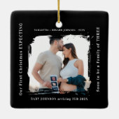 First Christmas Expecting Pregnancy Announcement  Keramisch Ornament (Achterkant)