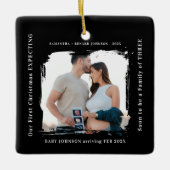 First Christmas Expecting Pregnancy Announcement  Keramisch Ornament (Voorkant)