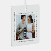 First Christmas Expecting Pregnancy Announcement Metalen Ornament (Voorkant Rechts)