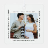 First Christmas Expecting Pregnancy Announcement Metalen Ornament (Achterkant)