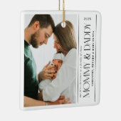First Christmas Family of Three Mommy  Daddy Photo Keramisch Ornament (Rechts)