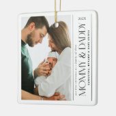 First Christmas Family of Three Mommy  Daddy Photo Keramisch Ornament (Links)