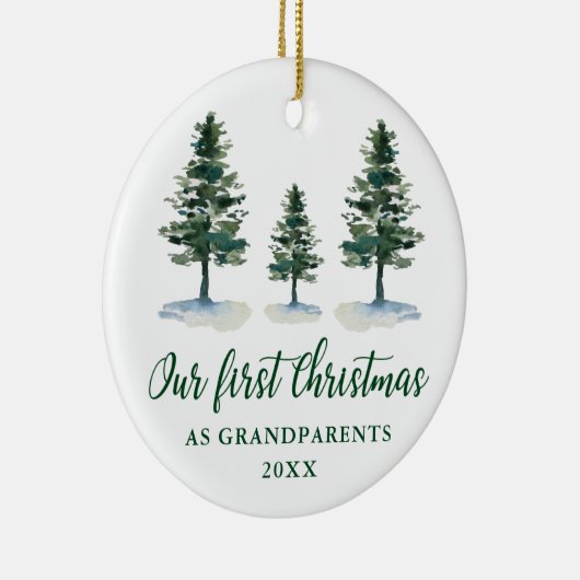 First Christmas Grandouders Pines PHOTO BACK Keramisch Ornament (Rechts)
