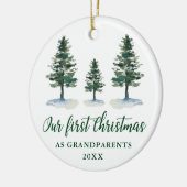 First Christmas Grandouders Pines PHOTO BACK Keramisch Ornament (Links)