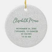 First Christmas Grandparents Minimal Green Photo Keramisch Ornament (Achterkant)