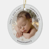 First Christmas Grandparents Modern Simple Photo Keramisch Ornament (Links)