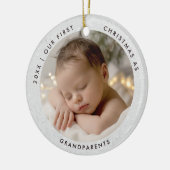 First Christmas Grandparents Modern Simple Photo Keramisch Ornament (Links)