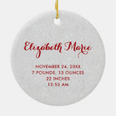 First Christmas Grandparents Red Script Photo Keramisch Ornament (Achterkant)