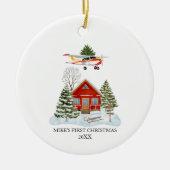 First Christmas Home Cessna Airplane Tree Travel Keramisch Ornament (Voorkant)