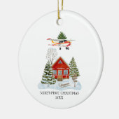 First Christmas Home Cessna Airplane Tree Travel Keramisch Ornament (Links)