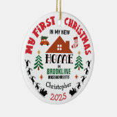 First Christmas In My New Home Custom Name Keramisch Ornament (Rechts)