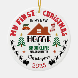 First Christmas In My New Home Custom Name Keramisch Ornament