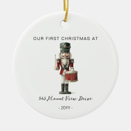 First Christmas in New Home - Address Ornament  (Voorkant)