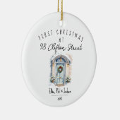 first Christmas in New Home Christmas watercolour Keramisch Ornament (Rechts)