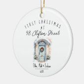 first Christmas in New Home Christmas watercolour Keramisch Ornament (Links)
