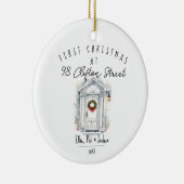 first Christmas in New Home Christmas watercolour Keramisch Ornament (Rechts)