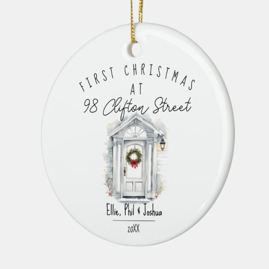 first Christmas in New Home Christmas watercolour Keramisch Ornament (Links)