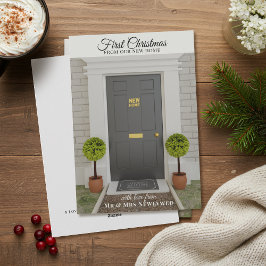 First Christmas in New Home Holiday Card Feestdagenkaart