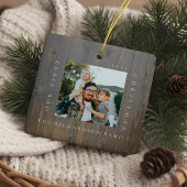  First Christmas In Our New Home 2 Photo Woodgrain Keramisch Ornament