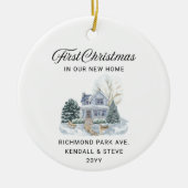 First Christmas in Our New Home Address & Year Keramisch Ornament (Voorkant)