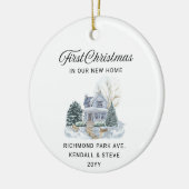 First Christmas in Our New Home Address & Year Keramisch Ornament (Links)