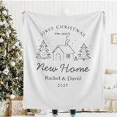 First Christmas in Our New Home” Blanket Fleece Deken