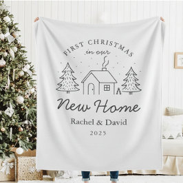 First Christmas in Our New Home” Blanket Fleece Deken