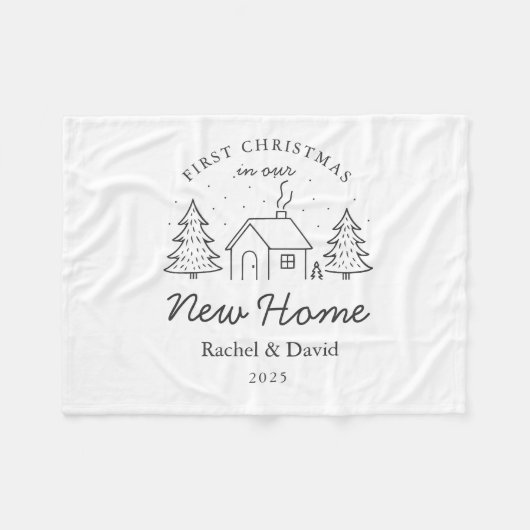 First Christmas in Our New Home” Blanket Fleece Deken (Voorkant (Horizontaal))