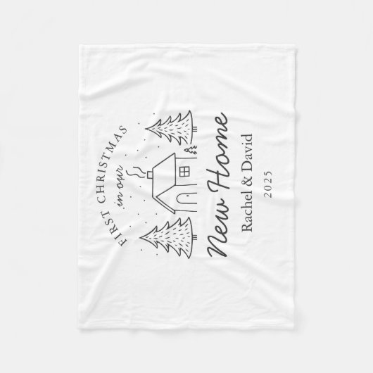 First Christmas in Our New Home” Blanket Fleece Deken (Voorkant)