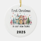 First Christmas in Our New Home – Ceramic Ornament (Voorkant)