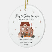 First Christmas In Our New Home Custom Address Keramisch Ornament (Links)