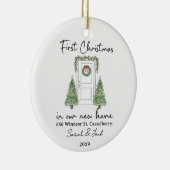 First Christmas in Our New Home Custom Keramisch Ornament (Rechts)