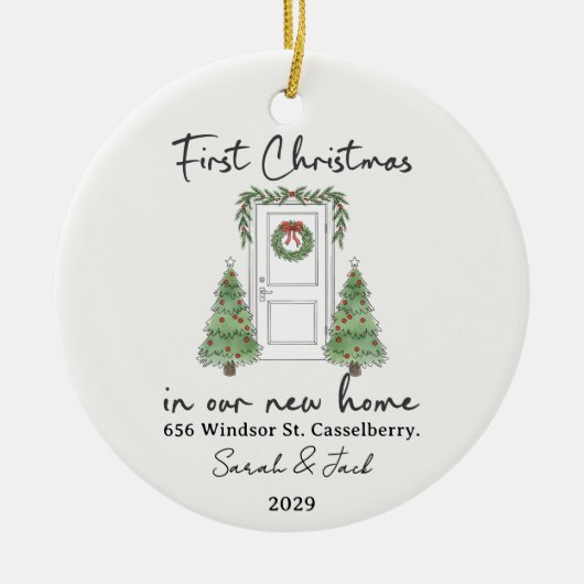 First Christmas in Our New Home Custom Keramisch Ornament (Voorkant)