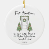 First Christmas in Our New Home Custom Keramisch Ornament (Achterkant)