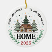 First Christmas in Our New Home Customizable Photo Keramisch Ornament (Voorkant)