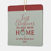 First Christmas In Our New Home Family Photo Keramisch Ornament (Links)
