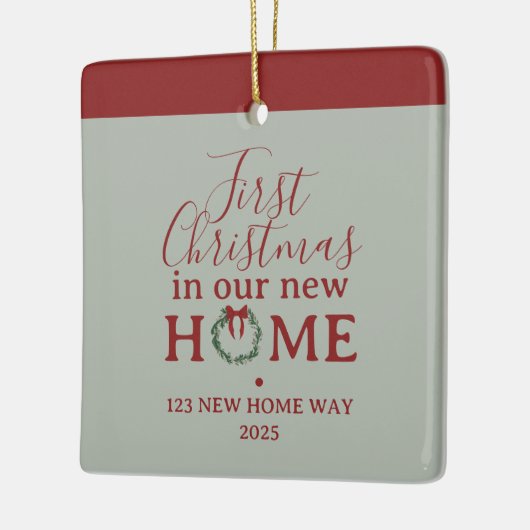 First Christmas In Our New Home Family Photo Keramisch Ornament (Links)