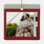 First Christmas In Our New Home Family Photo Keramisch Ornament (Achterkant)